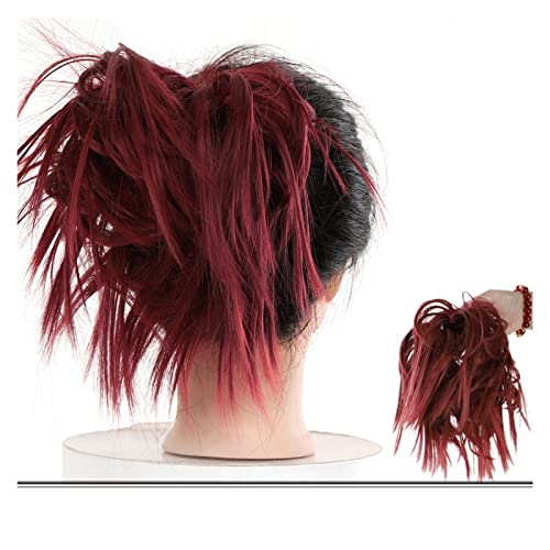 Haar-Accessoires, unordentlicher Dutt, Pferdeschwanz, Haarverlängerung mit elastischem Gummiband, synthetischer, flauschiger Dutt, Damenperücke, Haarteile für Damen (0019) von YCCHAH