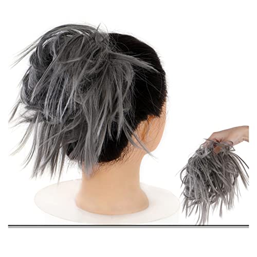 Haar-Accessoires, unordentlicher Dutt, Pferdeschwanz, Haarverlängerung mit elastischem Gummiband, synthetischer, flauschiger Dutt, Damenperücke, Haarteile für Damen (0020) von YCCHAH
