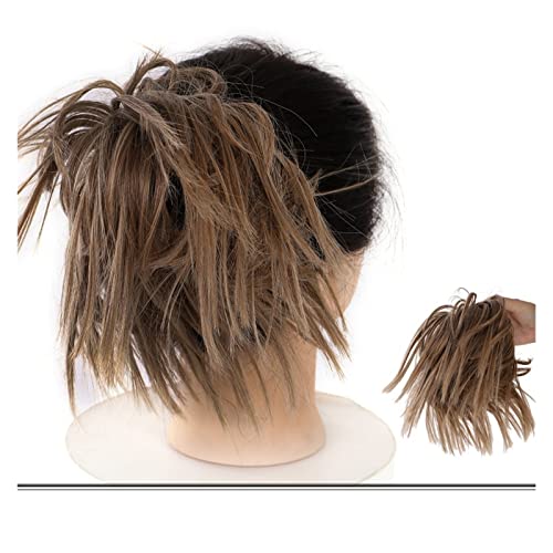 Haar-Accessoires, unordentlicher Dutt, Pferdeschwanz, Haarverlängerung mit elastischem Gummiband, synthetischer, flauschiger Dutt, Damenperücke, Haarteile für Damen (005) von YCCHAH