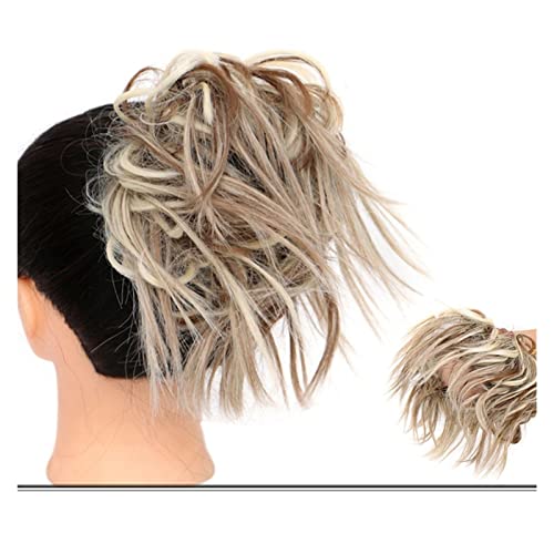 Haar-Accessoires, unordentlicher Dutt, Pferdeschwanz, Haarverlängerung mit elastischem Gummiband, synthetischer, flauschiger Dutt, Damenperücke, Haarteile für Damen (006) von YCCHAH