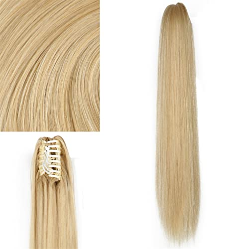 Haar Zubehör Synthetische 24 Zoll Lange Gerade Pferdeschwanz Haar Extensions Klaue Clip Mode Damen Pferdeschwanz Extensions Perücke Knoten Haarteile Für Frauen(27-613) von YCCHAH