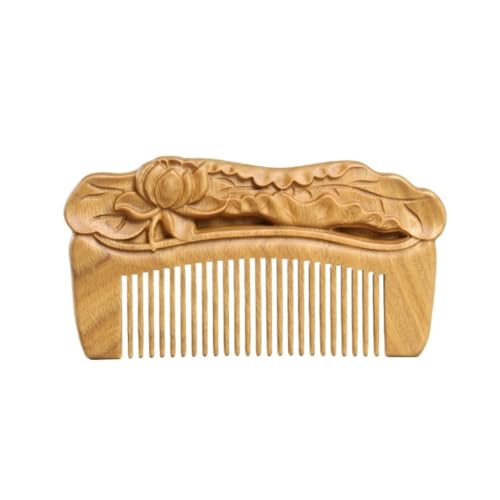 Haarkamm, chinesischer Retro-Kamm, tragbar, lockig, Holz-Bartkamm für Damen, langer Haarkamm von YCCHAH