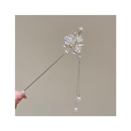 Haarnadeln, klassische Blumen-Haarspange für Damen, Vintage-Haar-Accessoires für Hochzeitsfeier, Haarklammern für dickes Haar, chinesische Haarnadeln (02) von YCCHAH