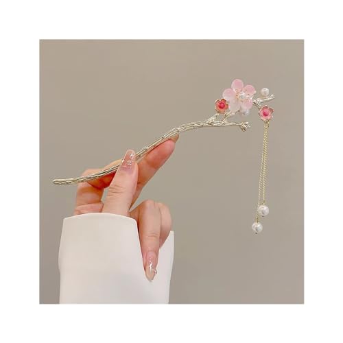 Haarnadeln, klassische Blumen-Haarspange für Damen, Vintage-Haar-Accessoires für Hochzeitsfeier, Haarklammern für dickes Haar, chinesische Haarnadeln (04) von YCCHAH