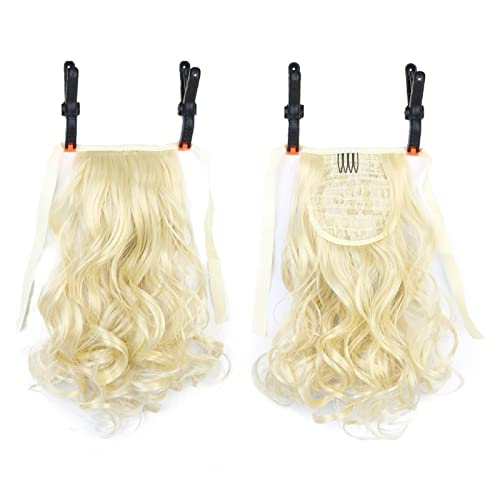 Haarschmuck 1-Pack Kurze Wellenförmige Pferdeschwanz Haar Extensions Synthetische Kordelzug Barrettes Lockige Verlängerung Rolle für den täglichen Gebrauch durch Frauen Haarteile Für Frauen(004) von YCCHAH