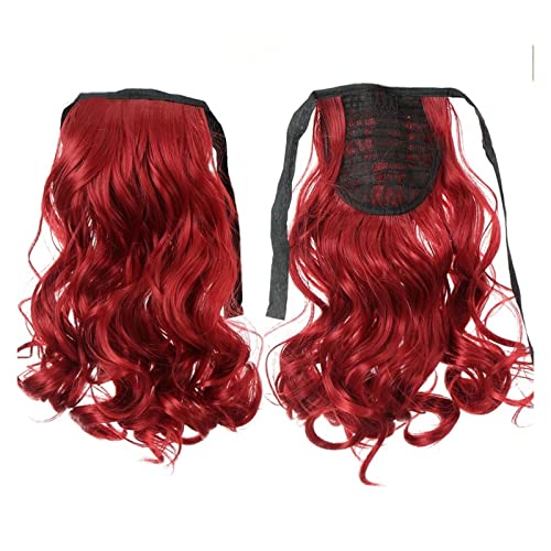 Haarschmuck 1-Pack Kurze Wellenförmige Pferdeschwanz Haar Extensions Synthetische Kordelzug Barrettes Lockige Verlängerung Rolle für den täglichen Gebrauch durch Frauen Haarteile Für Frauen(006) von YCCHAH