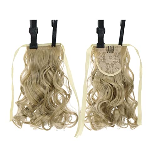 Haarschmuck 1-Pack Kurze Wellenförmige Pferdeschwanz Haar Extensions Synthetische Kordelzug Barrettes Lockige Verlängerung Rolle für den täglichen Gebrauch durch Frauen Haarteile Für Frauen(008) von YCCHAH