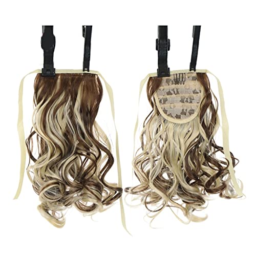 Haarschmuck 1-Pack Kurze Wellenförmige Pferdeschwanz Haar Extensions Synthetische Kordelzug Barrettes Lockige Verlängerung Rolle für den täglichen Gebrauch durch Frauen Haarteile Für Frauen(009) von YCCHAH