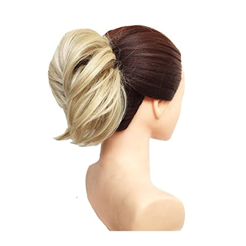 Haarschmuck 1 Pack Messy Bun Pieces Pferdeschwanz-Haarverlängerungen Synthetische Donut Brötchen mit Gummiband Haarbrötchen für Frauen Haarteile Für Frauen(24T613) von YCCHAH