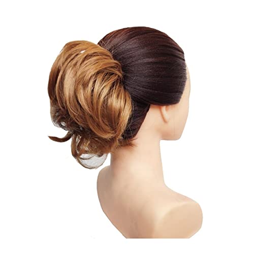 Haarschmuck 1 Pack Messy Bun Pieces Pferdeschwanz Haarverlängerungen Synthetische Donut Brötchen mit Gummiband Haarbrötchen für Frauen Haarteile Für Frauen(27) von YCCHAH