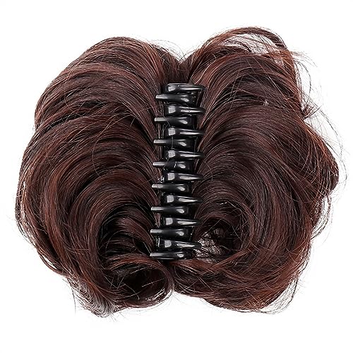 Haarschmuck Synthetische Messy Brötchen Wellenförmige Lockige Brötchen Pferdeschwanz Haar Extensions Fancy Curly Brötchen Klaue Clip Brötchen Perücke für Frauen Haarteil Für Frauen(1pcs-02) von YCCHAH