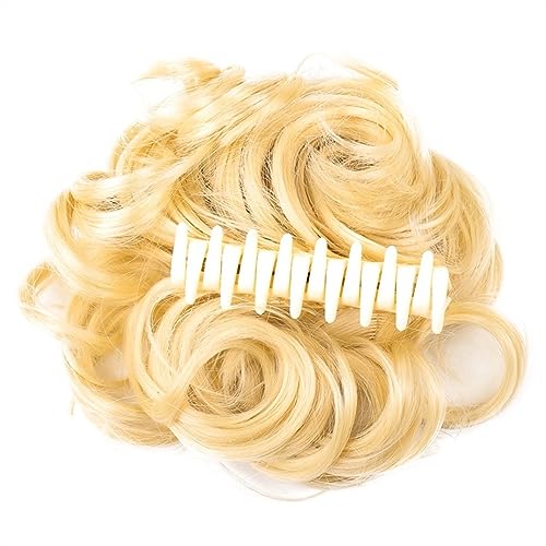 Haarschmuck Synthetische Messy Brötchen Wellenförmige Lockige Brötchen Pferdeschwanz Haar Extensions Fancy Curly Brötchen Klaue Clip Brötchen Perücke für Frauen Haarteil Für Frauen(1pcs-05) von YCCHAH