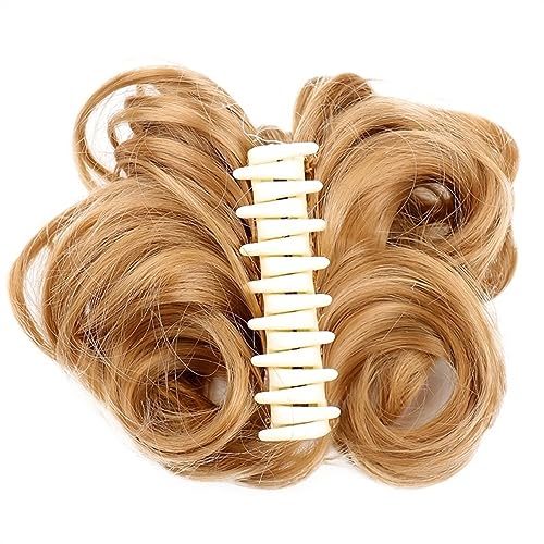 Haarschmuck Synthetische Messy Brötchen Wellenförmige Lockige Brötchen Pferdeschwanz Haar Extensions Fancy Curly Brötchen Klaue Clip Brötchen Perücke für Frauen Haarteil Für Frauen(1pcs-06) von YCCHAH