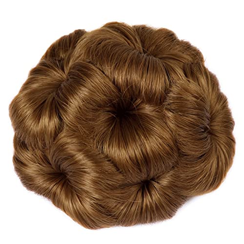 Hair Accessories 1 Pack Synthetic Curly Brötchen Damen Pferdeschwanz Donut Klaue Clip Perücke Haarverlängerungen Schwarz Braun for Damen Täglichen Gebrauch Haarteile Für Frauen(2.2pcs) von YCCHAH