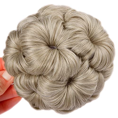 Hair Accessories 1 Pack Synthetic Curly Brötchen Damen Pferdeschwanz Donut Klaue Clip Perücke Haarverlängerungen Schwarz Braun for Damen Täglichen Gebrauch Haarteile Für Frauen(9.3pcs) von YCCHAH