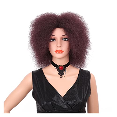 Perücken Menschenhaar 6 Zoll synthetische kurze gerade lockige Faser Perücke für Frauen Frauen Perücken(03) von YCCHAH