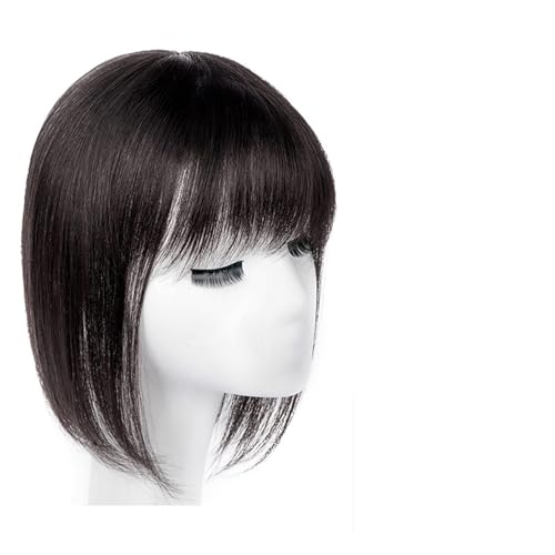 Perücken Menschliches Haar Die Oberseite des Kopfes Echthaar Patch Stück alte Menschen bedecken weißes Haar Echthaar Echthaar Perücke Stück Frauen Flauschige Perücken(15-(13-14)25CM -Black) von YCCHAH