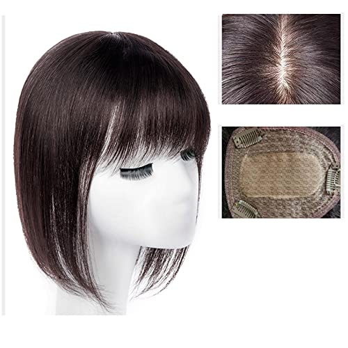 Perücken Menschliches Haar Die Oberseite des Kopfes Echthaar Patch Stück alte Menschen bedecken weißes Haar Echthaar Kurzhaar Perücke Stück Frauen Flauschige Perücke Stück Frauenperücken(18-(10-12 von YCCHAH