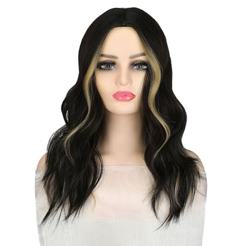 Perücken Menschliches Haar Perücken im europäischen und amerikanischen Stil für Frauen mit langen lockigen Haaren, Kunsthaar, Hochtemperatur-Chemiefaser-Kopfbedeckung, Frauenperücken von YCCHAH