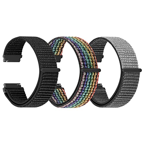 YCHDDER Fabric Nylon Uhrenarmbänder,16mm 18mm 19mm 20mm 22mm 24mm Schnellverschluss Armband Verstellbare Aatmungsaktive Gewebte Sportbänder Ersatzarmband für Herren Damen von YCHDDER