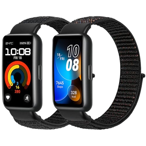 YCHDDER Nylon Armband Kompatibel mit Huawei Band 8 Armband für Damen Herren,Solo Loop Einstellbar Klettverschluss Sport Ersatzarmband für Huawei Band 8/Huawei Band 8 NFC von YCHDDER