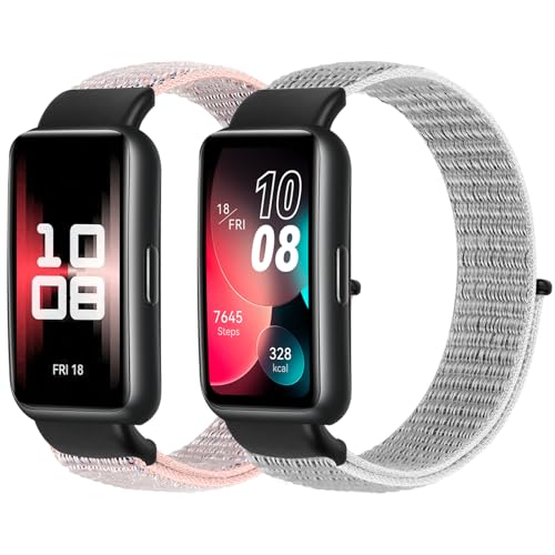 YCHDDER Nylon Armband Kompatibel mit Huawei Band 8 Armband für Damen Herren,Solo Loop Einstellbar Klettverschluss Sport Ersatzarmband für Huawei Band 8/Huawei Band 8 NFC von YCHDDER