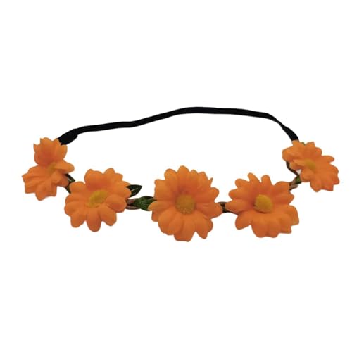 Einzigartiger Blumenkranz, Haarschmuck, elastisches Blumen-Stirnband, Kopfbedeckung für Festivals und Hochzeiten, Halloween-Partys von YCHUCH
