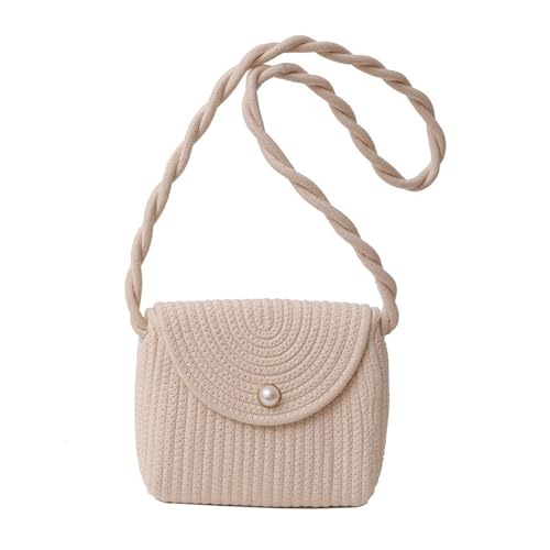 Elegante Damen Umhängetasche Aus Gewebtem Stroh Schultertasche Vintage Stil Ethno Strand Stroh Klappentasche Mit Süßer Spitzen Schleife von YCHUCH