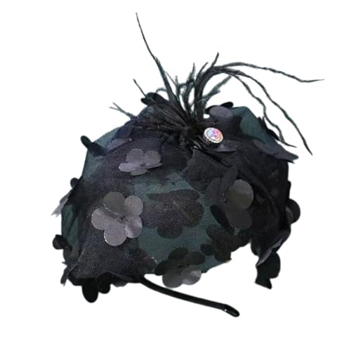 Eleganter Fascinator für Damen, Stirnband mit gefiederter Blume, Haar-Accessoire, Vintage-Haarteile, Haarschmuck von YCHUCH
