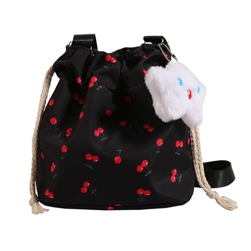 Frauen Eimer Tasche Kordelzug Schulter Tasche Weibliche Umhängetasche Messengers Tasche Kirschen Muster Strand Tasche Für Reise von YCHUCH