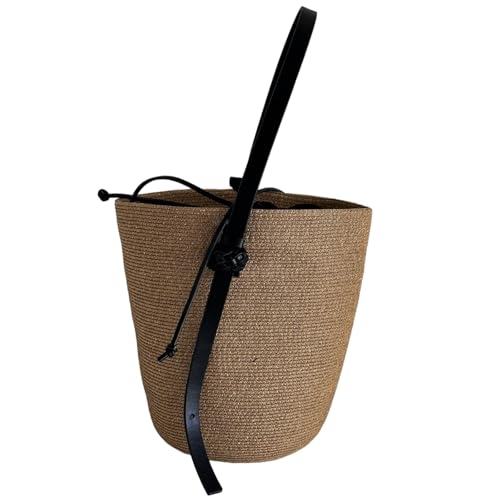 Frauen Stroh Tasche Handgewebte Schultertasche Top Handtasche Strandtasche Japanische Stile Eimer Tasche Shopping Dating Tasche Frauen Stroh Tasche Handgewebte Schultertasche Top Handtasche Strandtasche Japanische Stile Eimer Tasche Shopping Dating Tasche von YCHUCH