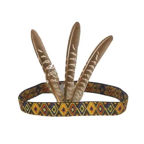 Gefiederter Kopfschmuck, indisches Haarband für kulturelle Veranstaltungen, Musikfestivals und Tanzaufführungen, Vintage-Kopfschmuck von YCHUCH