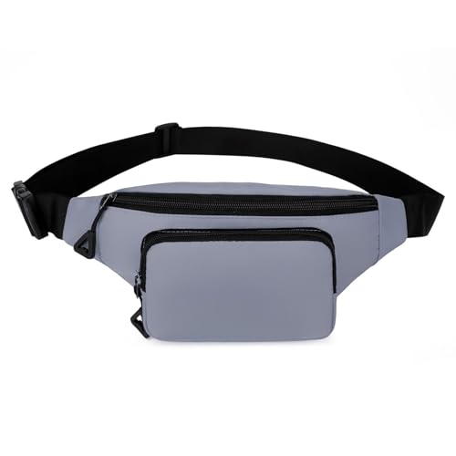 Gürteltasche Hüfttasche mit verstellbarem Gurt Brusttasche praktische Crossbody-Tasche wasserabweisend Hüfttasche für Damen und Herren, hellgrau von YCHUCH