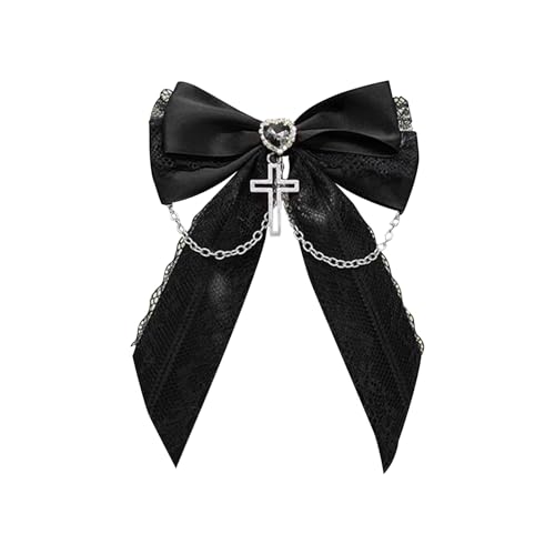 Quastengekreuzte Haarclip Punk Haarbögen 2000er Mädchen Pferdeschwanzhalter Haar Ornament Dark Serie Barrette Anime Haardekoration von YCHUCH
