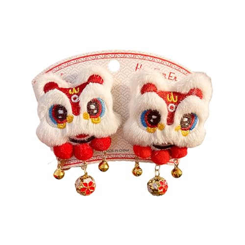 Stilvolle Haarspangen mit Pompons, süße Quasten, Haarspange, Neujahrsschleife, Haarspange für Damen und Mädchen von YCHUCH