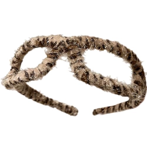 Stilvolle Plüsch Kopfbedeckung Leoparden Druck Proms Geburtstag Haarbänder Lustige Kopfbedeckung Make Up Haare Haar Kopfbedeckung von YCHUCH