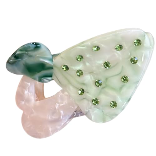 Strasssteine ​​Pilzhaarklauen Clip Starker Frühlingsclip Acetat Pferdeschwanzhalter Frauen Mädchen Lässiges Haar Formieren Accessoire von YCHUCH