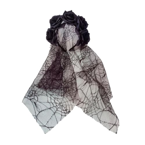 YCHUCH Haar-Accessoires, Haarreif für Erwachsene, Blume, Spitze, Schleier, Braut, Make-up, Maskeraden, Party, Musik, Festivals, Rollenspiele, Kopfschmuck von YCHUCH