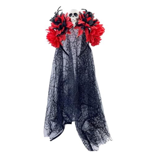 YCHUCH Haar-Accessoires, Halloween-Thema, Stirnband, Tag des Todes, Totenkopf-Blumenschleier, Haarband, Cosplay-Kostüm, Kopfbedeckung, Erwachsene, Festival, Haardekoration YCHUCH Haar-Accessoires, Halloween-Thema, Stirnband, Tag des Todes, Totenkopf-Blumenschleier, Haarband, Cosplay-Kostüm, Kopfbedeckung, Erwachsene, Festival, Haardekoration von YCHUCH