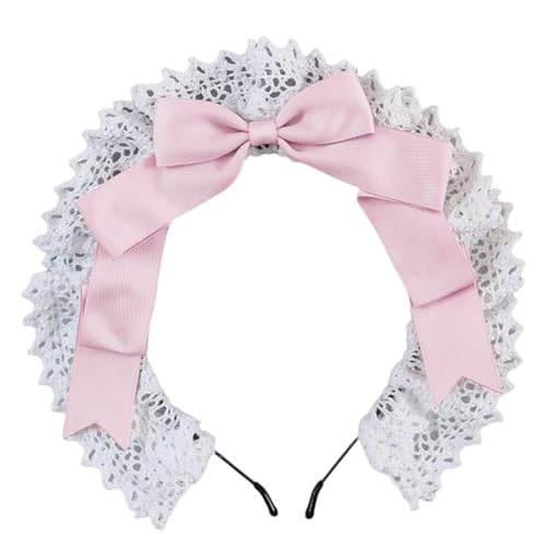 YCHUCH Haar-Accessoires, Mädchen-Haarbänder, Spitzenschleifen, Haarband, Dienstmädchen, Cosplay, Kopfbedeckung, Schleife, modische Stirnbänder, Party, Party YCHUCH Haar-Accessoires, Mädchen-Haarbänder, Spitzenschleifen, Haarband, Dienstmädchen, Cosplay, Kopfbedeckung, Schleife, modische Stirnbänder, Party, Party von YCHUCH