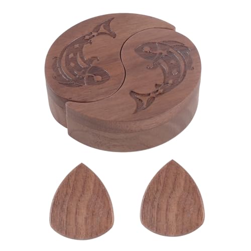 YCHUCH Holz-Gitarrenplektren-Box, Aufbewahrungshalter, Organizer, Plektren, Behälter, Musikgitarren, Anfänger, B YCHUCH Holz-Gitarrenplektren-Box, Aufbewahrungshalter, Organizer, Plektren, Behälter, Musikgitarren, Anfänger, B von YCHUCH