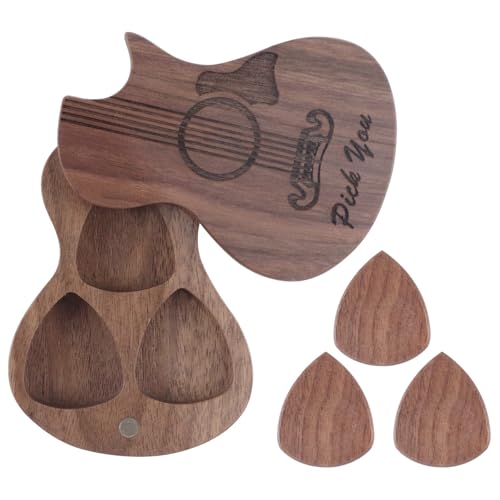 YCHUCH Holz-Gitarrenplektren-Box, Aufbewahrungshalter, Organizer, Plektren, Behälter, Musikgitarren, Anfänger, a YCHUCH Holz-Gitarrenplektren-Box, Aufbewahrungshalter, Organizer, Plektren, Behälter, Musikgitarren, Anfänger, a von YCHUCH