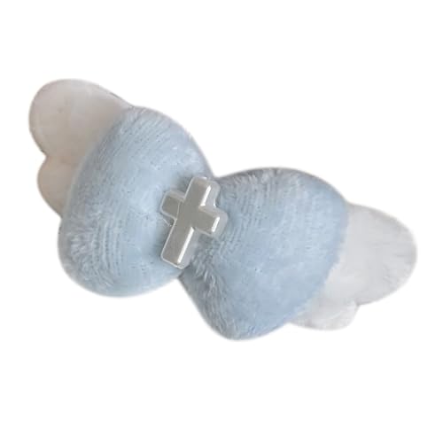 YCHUCH Modische blaue Schmetterlingsschleifen Flügel Plüsch Haarspange Einzigartige Haarteile Haarschmuck für Frauen u von YCHUCH