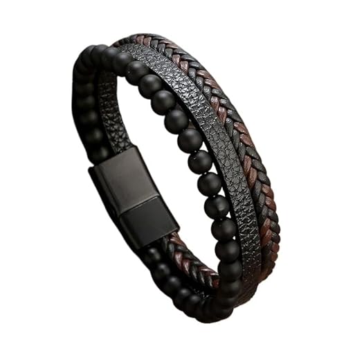 YCLYXY Klassische Herren Leder Armband Hand-Woven Multi-Schicht Kombination Zubehör Modische Männer Schmuck von YCLYXY