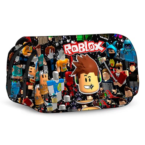 Aime Federmäppchen Große Kapazität Mäppchen Roblloxx Kinder Federtasche Junge Doppelter Reißverschluss Mäppchen Schüler Stift Organizer Schreibwarenbox Teenager Büro Lieferungen Speicher Beu- D von YCVBCY