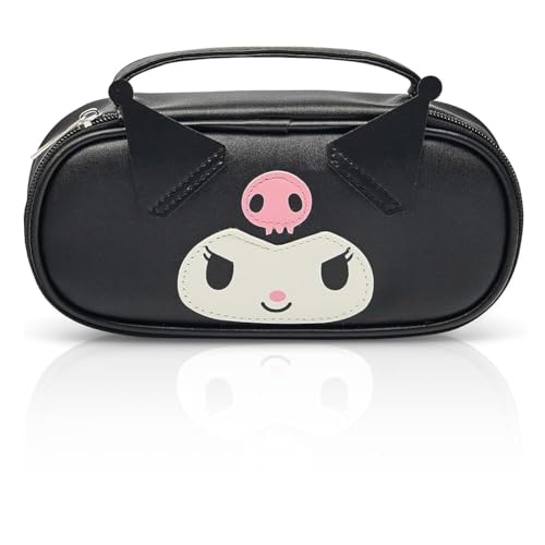 YCVBCY Kuromi Mäppchen Tasche, Tragbare Schreibwaren-Aufbewahrungstasche für Mädchen Multifunktions Federmäppchen Federmäppchentasche Reißverschluss Stift Beutel Schwarz von YCVBCY