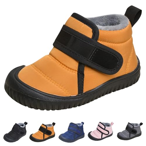 Barfussschuhe Kinder Winter Wasserdicht, Outdoor Warm Gefüttert Winterstiefel Ergonomische Barfuß Winterschuhe (Yellow, Kleinkind, Herren, 22, Numerisch, EU Schuhgrößensystem, M) von YCYATS