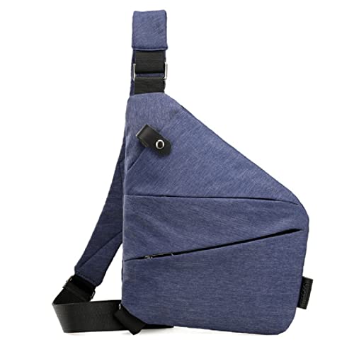 Diebstahlsichere Umhängetasche, Anti Diebstahl Tasche, Anti-Diebstahl Sling Bag für Damen und Herren, Wasserresistent (Blue, Left) von YCYATS