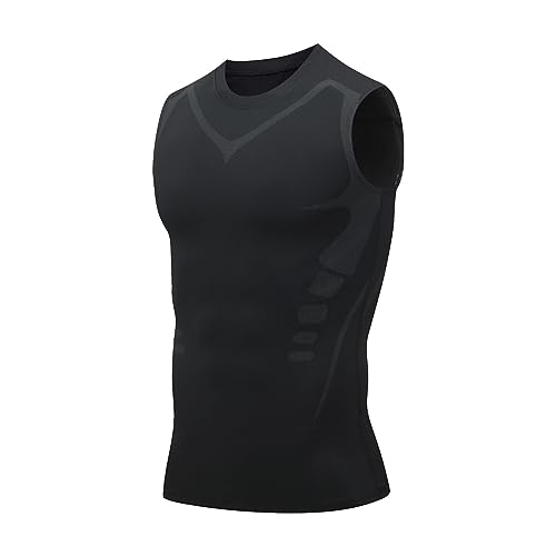 Gfouk Menionic Turmalin-Haltungskorrekturweste, Lucky Song Ionic Shaping Vest Men Shaping Vest Herren (DE/NL/SE/PL, Alphanumerisch, L, Regular, Regular, Schwarz) von YCYATS