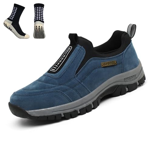 Hatme Schuhe, Hatme Orthopädische Wanderschuhe, Orthopädische Schuhe Herren, Breathable Casual Non Slip Shoes with Socke (Dunkelblau, Erwachsene, Herren, 45, Numerisch, EU Schuhgrößensystem, M) von YCYATS